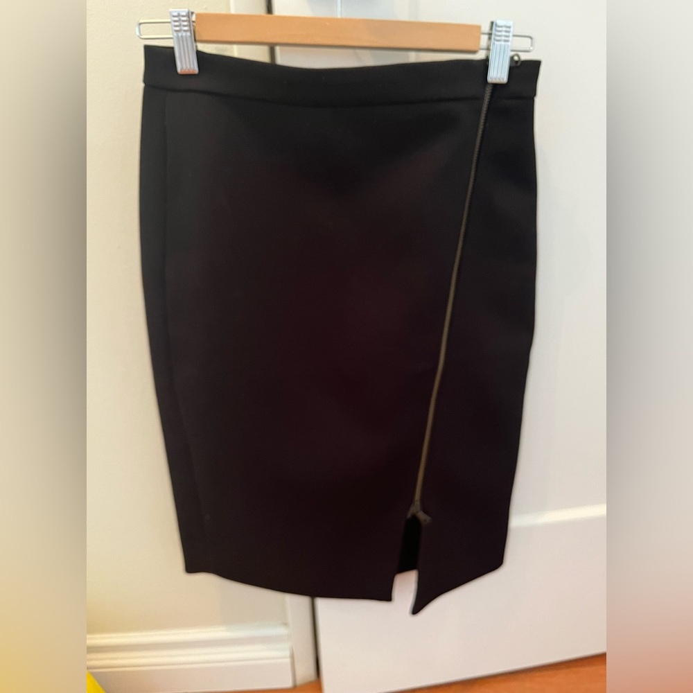 J. Crew Black Asymmetrical Pencil Skirt